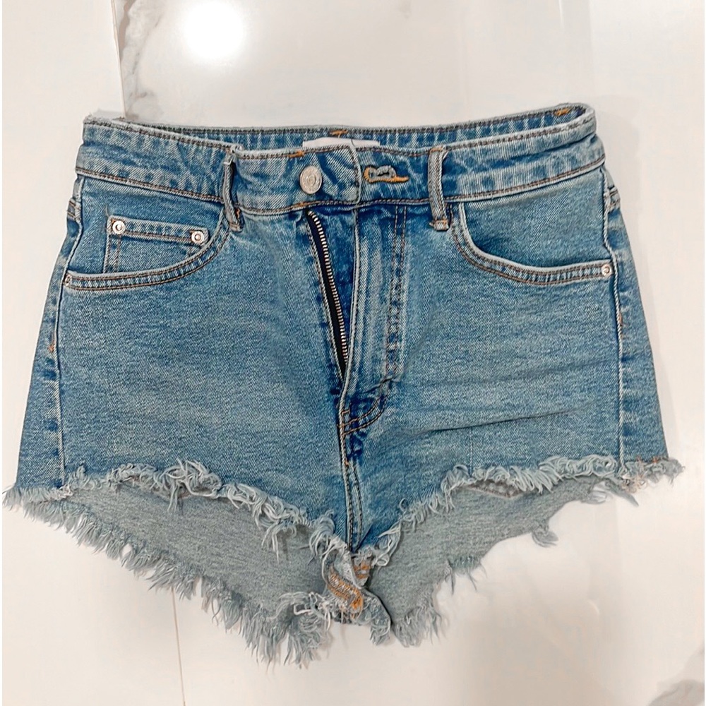 Zara Distressed Denim Jean Shorts